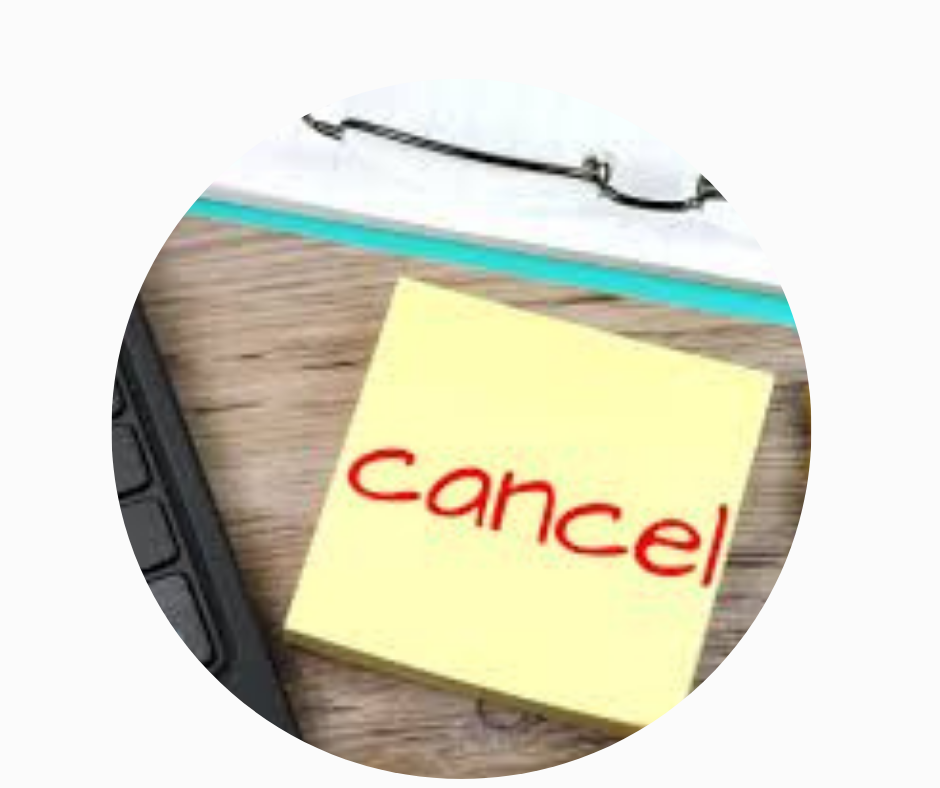 post it note wiht the word cancel